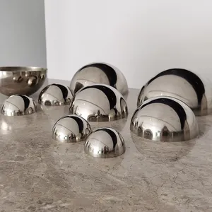 OEM ODM Espelho Parede Espelho Esfera Polimento Decoração Escultura Metal Meia Bola 304 Aço Inoxidável Hemisfério