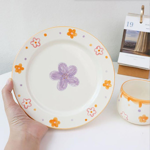Tasse en céramique de thé floral de l'après-midi peinte à la main créative tasse à café et assiette de petit-déjeuner Ins exquis - Product Image 4