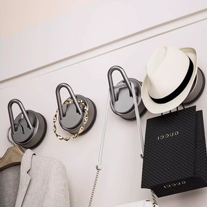 Suction Cup <b>Hook</b> Round Polished Wall Mounted Punch Free Adhesive <b>Bathroom</b> Towel <b>Hook</b> - Product Image 1