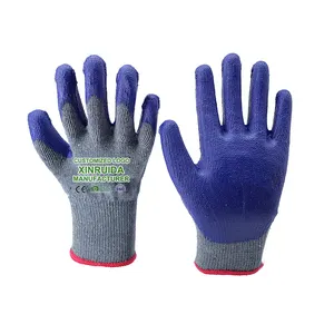 Hot Selling 10G 2 Threads Latex Finish Gloves Industrial Latex Working Gloves For Construction Works