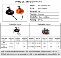 Chapeau de sorcière d'Halloween pour animaux de compagnie, réglable, en feutre, costume de chat avec décorations citrouille, chauve-souris, araignée, fournitures de fête d'Halloween pour chats et petits chiens