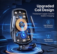 Pengisi Daya Nirkabel Mobil Universal, Dudukan Ponsel 15W Pengisian Cepat, Sensor Penjepit Otomatis Pintar, Pegangan Elektrik Senyap untuk Navigasi GPS Mobil