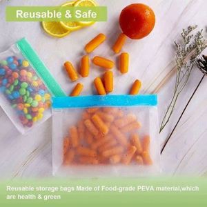 Bolsas de Silicona Reutilizables para Almacenamiento de Alimentos, con Cierre Hermético, Ecológicas, Personalizadas, a Prueba de Fugas, con Sellado Térmico, en Oferta - Product Image 3