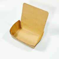 Boîte en papier kraft biodégradable personnalisée pour emballages alimentaires à emporter, avec fermeture auto-adhésive, marque ECOLIFE, vente en gros