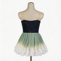AL-R0685 Tutu de ballet professionnel, robe romantique de performance, costume de scène brodé de strass avec jupe dégradée superposée