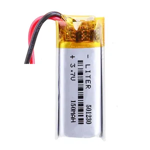 Bateria recarregável de polímero de lítio, de alta qualidade, 3.7v 501230 150mah para relógio inteligente