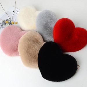 Nuevo Bolso de Moda con Forma de Corazón de Peluche, Bolso de Mano con Cadena, Bolso Tipo Tote para Mujer - Product Image 1