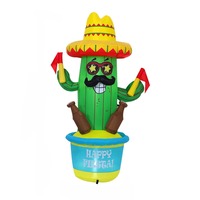Cactus gonflable personnalisé pour le carnaval, figurine de bière, décoration de jardin extérieure avec lumières LED