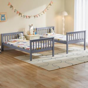 Hot Sale Wholesale Bedroom Grey Pine <strong>Triple</strong> Sleeper <strong>Bunk</strong> <strong>Bed</strong> Furniture <strong>Bunk</strong> <strong>Bed</strong> Wooden Zoom Detachable <strong>Bunk</strong> <strong>Bed</strong> <strong>With</strong> Trundle - Product Image 3