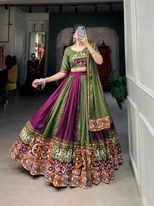 ผ้าเรยอนผ้าไหมพิมพ์ลายสำหรับออกงานชุดเจ้าสาว lehenga choli - Product Image 5