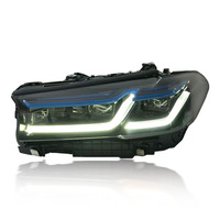 Phares modifiés SJC V2 Auto Part LCI F90 pour BMW Série 5 G30 2021-2023, double couleur jaune et blanc, avec sourcil bleu