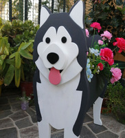 Ornements de jardin d'extérieur pots de fleurs créatifs en forme de chien