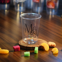 Gobelets en plastique jetables transparents à fond rond personnalisés avec couvercles pour thé au lait froid, café, 8/10/12/14/16/20/32 oz