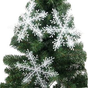 Set di 3 Decorazioni Natalizie Ecologiche in Plastica a Forma di Fiocco di Neve, Accessori per Albero di Natale, Palline Decorative a Cartone Animato - Product Image 1