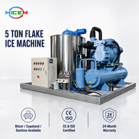 Machine à glace en flocons sur mesure 5 tonnes, qualité industrielle, entièrement automatique, compresseur haute efficacité, refroidissement air/eau pour applications aquatiques