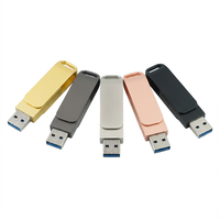 Clé USB SSD haute vitesse en gros, double interface Type-C, disque rotatif en métal avec logo pour promotion et cadeau d'affaires