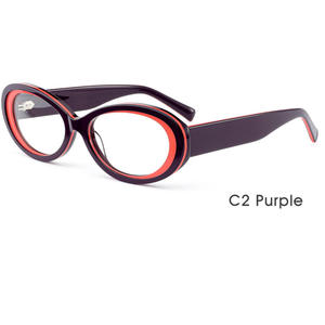 男性と女性のアセテート眼鏡マルチカラー楕円形フレームクラシックスタイル眼鏡フレーム - Product Image 2