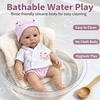 Poupée Reborn Fille de 13 Pouces en Silicone, Jouet Doux Réaliste, Nouveau-né Fait Main, Matériaux Souples, Yeux en Acrylique Peints à la Main