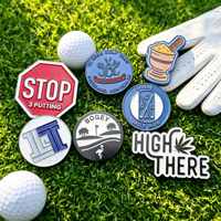 Marcador de Pelota de Golf Magnético de Metal Blanco Personalizable con Grabado Láser y Clip para Zapatos de Golf, Soporte para Imagen