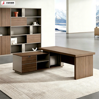 Table de bureau de direction de luxe JIUSHUN, mobilier commercial moderne, bureau en forme de L pour PDG