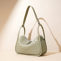 Sac à main de luxe pour femme en cuir véritable tressé, sac à bandoulière en cuir de vachette souple avec poignée design