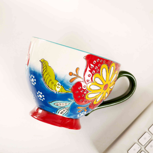 European Van Gogh Style 500ml New Bone China <b>Ceramic</b> Hand Painted <b>Cup</b> Breakfast Mug Flower <b>Ceramic</b> Coffee Mugs - Product Image 6
