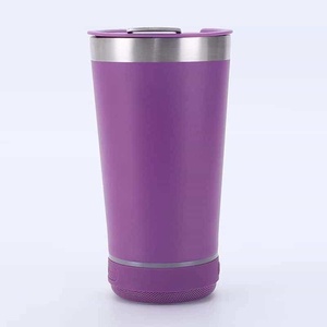 Cross-border 16oz Bluetooth Speaker Beer Mug 304 Stainless Steel <b>Double</b> <b>Wall</b> Vacuum Insulated Tumbler 6-12 Hours Thermal - Product Image 4