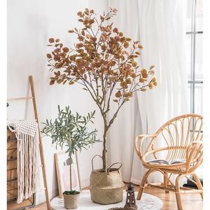 Plantas Artificiales de Eucalipto Nórdicas, Adornos Decorativos para Árboles, Macetas para Sala de Estar, Decoración Moderna para Bodas, Material PE PVC - Product Image 6