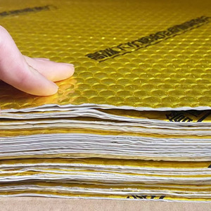 Almohadilla Amortiguadora de Sonido Tipo Panal para Desagües de Baño, Aislamiento de Tuberías Autoadhesivo Dorado, Coeficiente de Reducción de Ruido 60 - Product Image 2