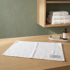 Serviette de toilette en coton blanc 30 x 30 cm carrée unie - Product Image 3