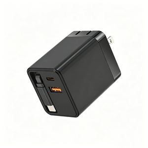 Multi function charger 40W 65W GaN AC Wall Mounted Travel Charger with <b>USB</b> A <b>USB</b> C PD ports and EU US US UK <b>plugs</b> 20w - Product Image 2