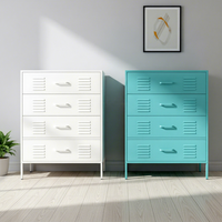 Meuble de rangement en acier au design moderne personnalisé, avec quatre tiroirs, table de toilette, organisateur polyvalent en métal pour salon