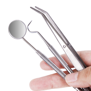 3 pz Kit per esami odontoiatrici di base per l'igiene dello strumento di pulizia dello specchio esploratore - Product Image 3
