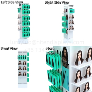 Metal Floor Rotating Display <b>Stand</b> 3‑Sided Revolving Retail Rack For False Eyelashes - Product Image 4