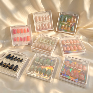 En stock, prêt à être expédié : Ensemble de <span class=keywords><strong>faux</strong></span> <span class=keywords><strong>ongles</strong></span> en amande à presser avec boîte, réutilisables, en ABS, vente en gros, livraison rapide - Product Image 1