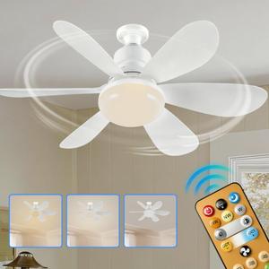 0728 Floral Fan Light Ceiling Bulb <b>Socket</b> for Living Room Bedroom Office Modern Home Decoration - Product Image 2