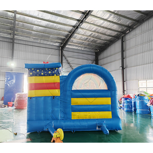 Château gonflable pour fête d'<span class=keywords><strong>anniversaire</strong></span> arc-en-ciel avec gâteau et cadeaux, parfait pour les célébrations d'enfants, les jeux en intérieur et les événements festifs - Product Image 3