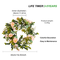 TH-80 extérieur mur décor à la maison vraie touche faux mixte fleur plante suspendue artificielle printemps été porte couronne