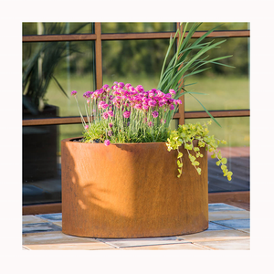 Bac à jardinage en acier corsage, de très <span class=keywords><strong>grande</strong></span> <span class=keywords><strong>taille</strong></span>, <span class=keywords><strong>rectangulaire</strong></span>, métallique, personnalisé, de haute qualité, pour l'extérieur, utilisé avec des fleurs/plantes vertes, moderne - Product Image 3