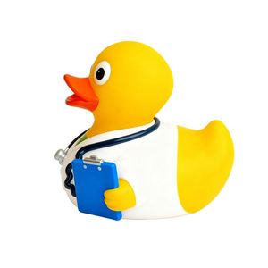 Promo Toy Customized Batch Production Printed PVC Doctor Rubber Duck Shaped Bathtub <b>Bath</b> Toys with Pattern Designs - Product Image 3