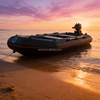 Bateau de pêche gonflable en PVC Hailebao, moteur électrique/à essence 4HP, capacité 5 personnes, pour le surf, la dérive, le ski nautique sur les lacs