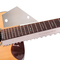 Règle de mesure de manche de guitare électrique en acier inoxydable pour frettes hautes et basses, règle de manche de guitare basse en soie