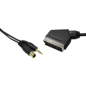 Adaptador de conexión mini-din 4p, jack y euro, para conectar la PC a la TV/video, ideal para visualizar contenido multimedia. - Product Image 1