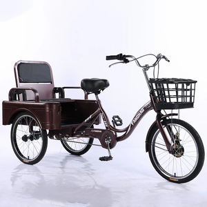 Pedal humano Triciclo de carga para adultos OEM Ancianos Ocio Rickshaw Triciclos Bicicleta 3 Ruedas <span class=keywords><strong>Tribike</strong></span> con cesta trasera - Product Image 5