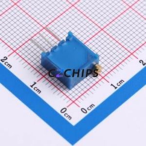 Resistencia Ajustable/Potenciómetro 3296W-1-204LF, Componente de Orificio Pasante (THT)-3P, 9.5x4.9mm, Resistencia de 200kOhm, 10%, 500mW, 250ppm ℃ - Product Image 2