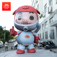 Grand astronaute cochon rouge personnalisé géant publicitaire gonflable pour les promotions en plein air gonflable de dessin animé