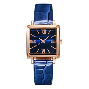 Venta caliente 5PCs Reloj elegante Mujeres <span class=keywords><strong>Roma</strong></span> Dial cuadrado Señoras Reloj de pulsera de cuero Pulseras de mariposa Conjuntos de joyas Regalo para niñas - Product Image 4