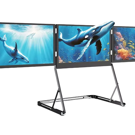 15.6" 1080P FHD Triple Screen TriCreate Type C Portable IPS Business Travel Monitor for Laptop and Gaming
