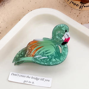 <span class=keywords><strong>PL</strong></span> kadınlar pembe renkli kuş akrilik hayvan Flamingo saç pençe - Product Image 6