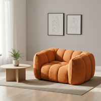 Canapé moderne monobloc compressé, rembourré en bouclette moelleuse, pour petit appartement, mobilier de salon